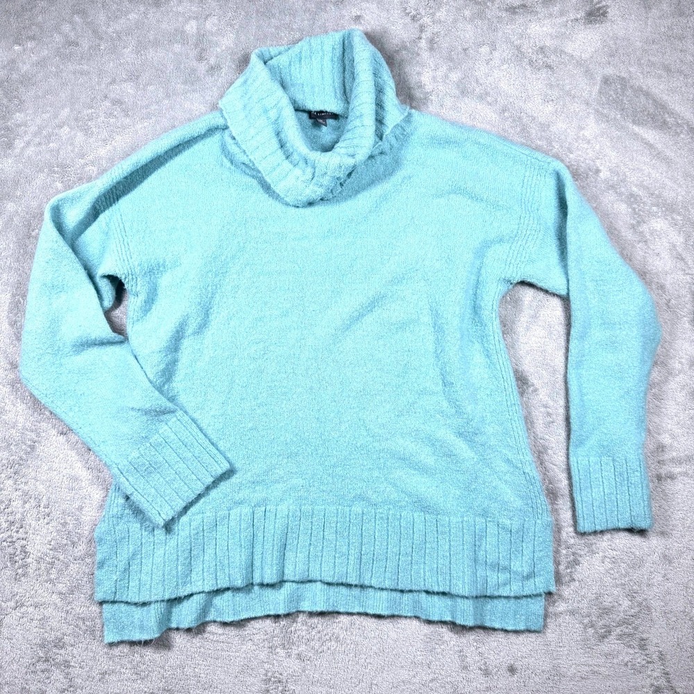 The Limited Women's M Turquoise Blue Ribbed Turtleneck Sweater Soft Knit
